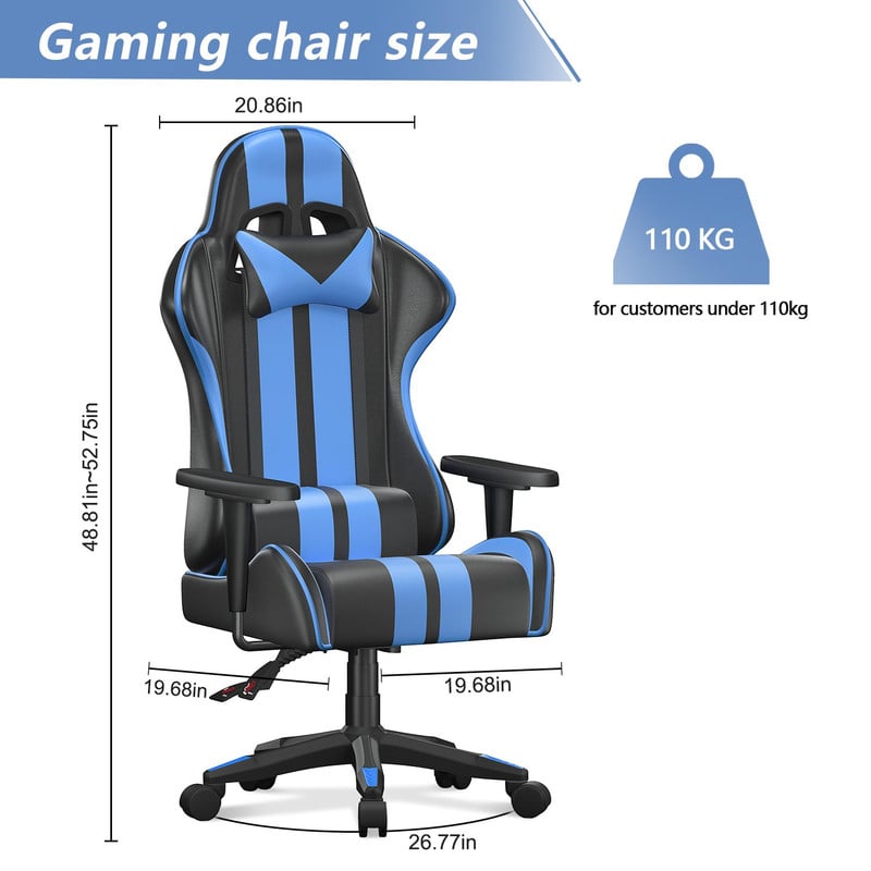 Bigzzia Sedia Da Gioco, Ergonomica, Per Computer, Con Cuscino Lombare E Poggiatesta Regolabile In Altezza, Per Adulti, Ragazze, Ragazzi, Versione Aggiornata (Nero E Blu) -Ufficio E Casa AAHKMJXYDAFdJAOAIMEbOAchaYtjpIZUujpRpTo0CnZOZZKRCtkkr3ipWlZ UWtAfVAvELVLMt6fJqCYqtdprb u