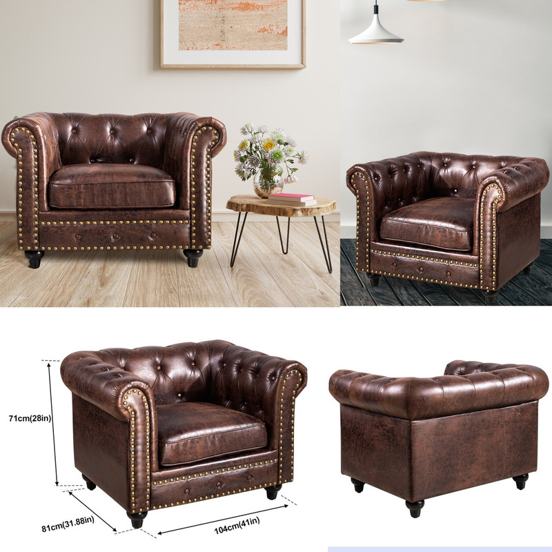 Canapé Simple Fauteuil Moderne Housse De Chaise Chaises De Club Chaise Longue Chaise Cocktail Salon Chaise Relax Fauteuil (104 81 71cm) - Marron Faux Cuir -Homcomes Boutique AAHKMJXYDAFdJAOAIMEbOAchaYtjpIZUujpRpTo0CnZOZZNlZRPR12sXDag02za0cKeJhnletveGng0ahs aftEn
