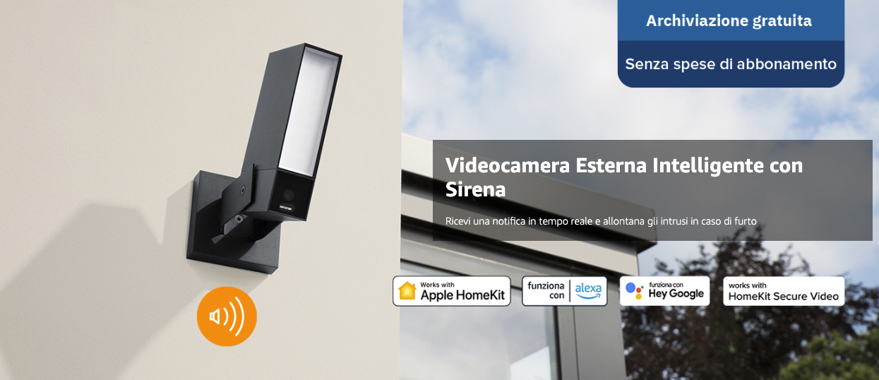 Telecamera esterna intelligente Netatmo con sirena - panoramica