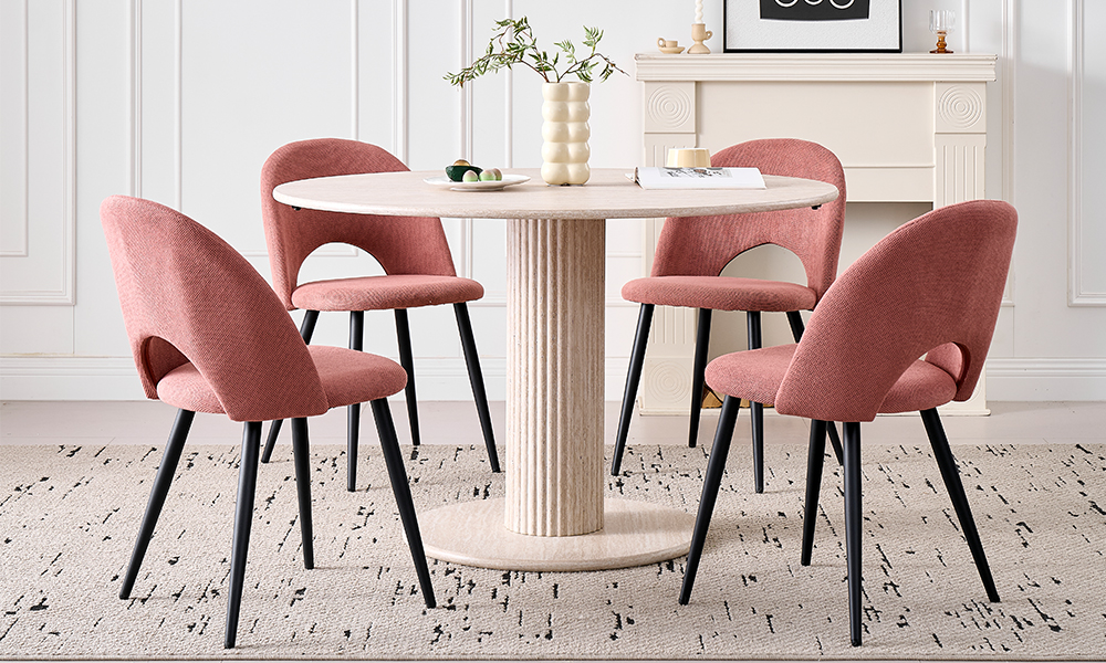 Chaise en velours rayé