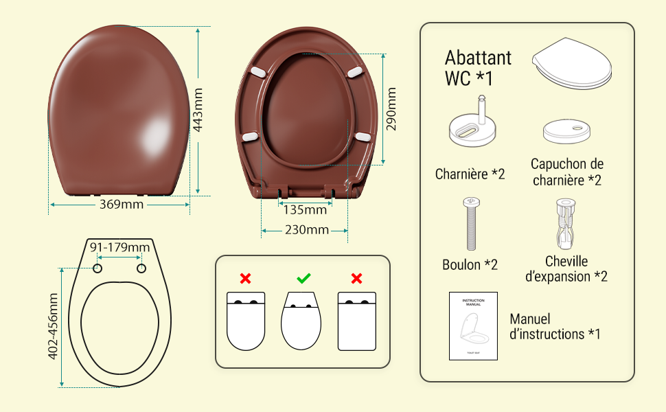 abattant wc clipsable