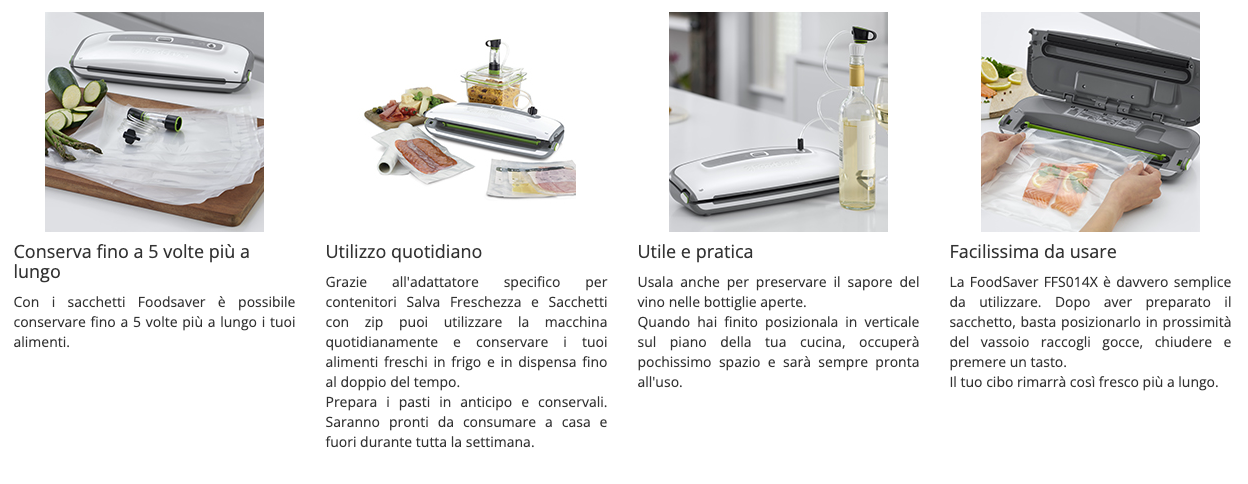 FoodSaver FFS014X macchina sottovuoto per alimenti, funzione di aspirazione  + sigillatura & Set di 3 Contenitori Salva Freschezza Sottovuoto con  funzione marinatura, 1 da 700 ml