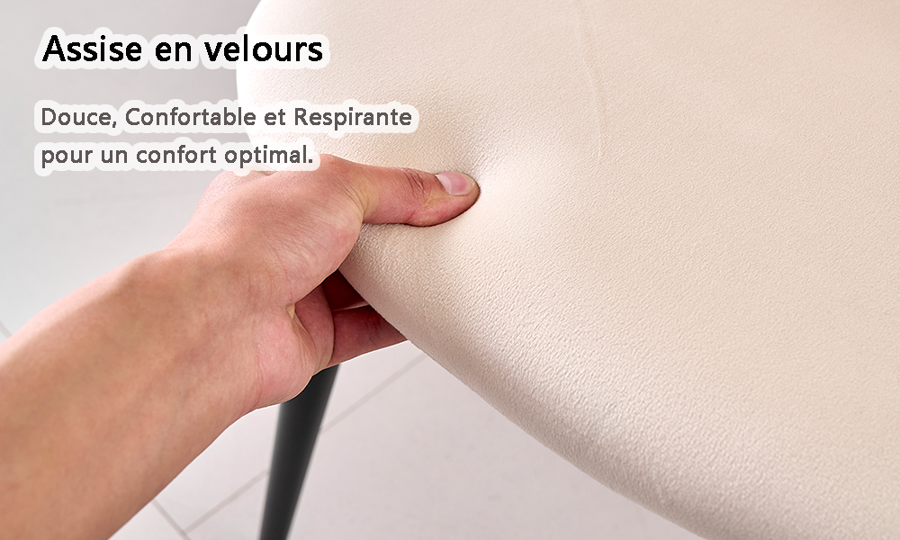 Assise rembourrée en velours doux