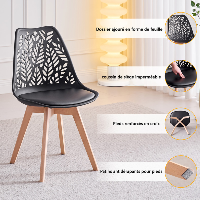 Silla diseño moderno - patas y tapones antideslizantes