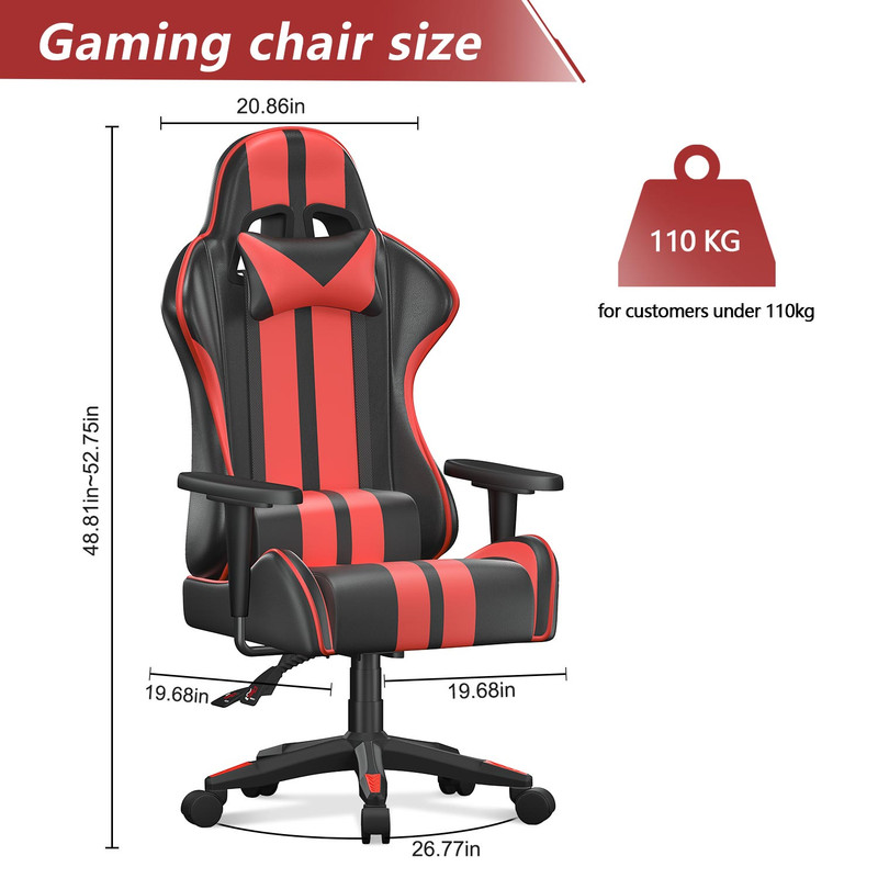 Bigzzia Sedia Da Gioco, Ergonomica, Per Computer, Con Cuscino Lombare E Poggiatesta Regolabile In Altezza, Per Adulti, Ragazze, Ragazzi, Versione Aggiornata (Nero E Rosso) -Armonia Casa AAHKMJXYDAFdJAOAIMEbOAchaYtjpIZUujpRpTo0CnZOZb8ITdMaHBPDXRezPpuM9VH3QXjicfWoHjcWPAEZFMKH