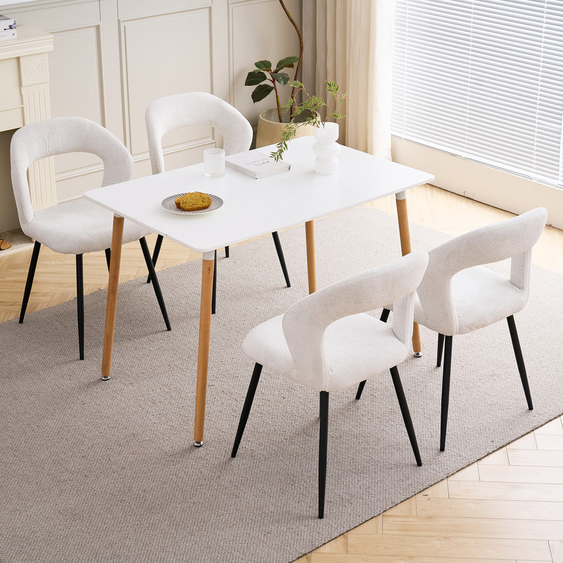 Conjunto de mesa rectangular y 4 sillas