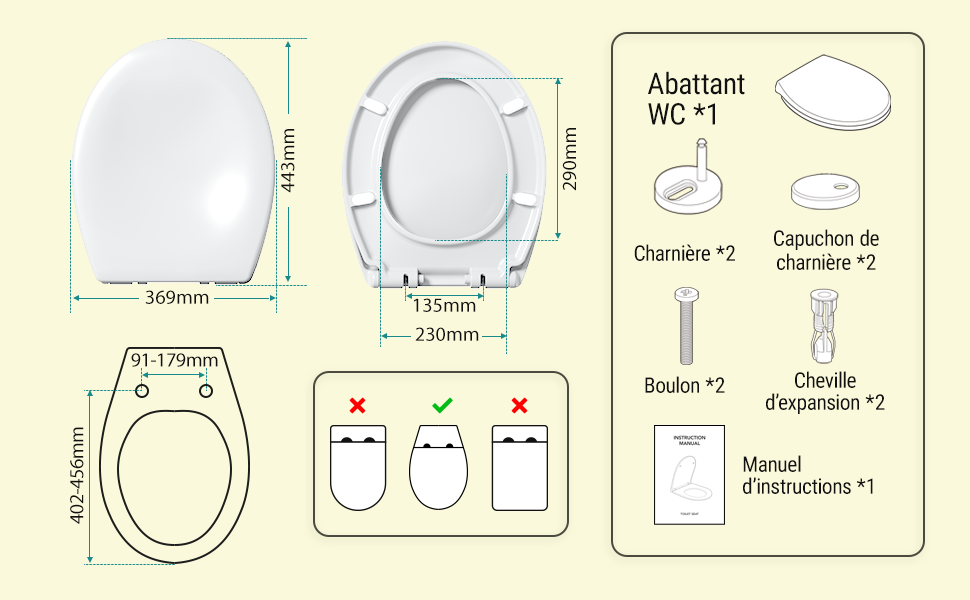 abattant wc clipsable