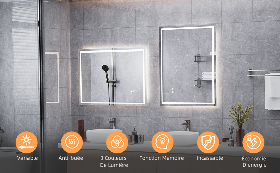 Miroir LED Intelligent Aquawise