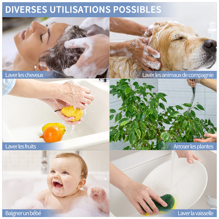 Mitigeur De Douche Avec Douchette Et Flexible De Douche Robinet De Douche Chromé Pour Salle De Bain Kit De Robinet Monotrou à Double Usage -Grohe || Hansgrohe Soldes Magasin