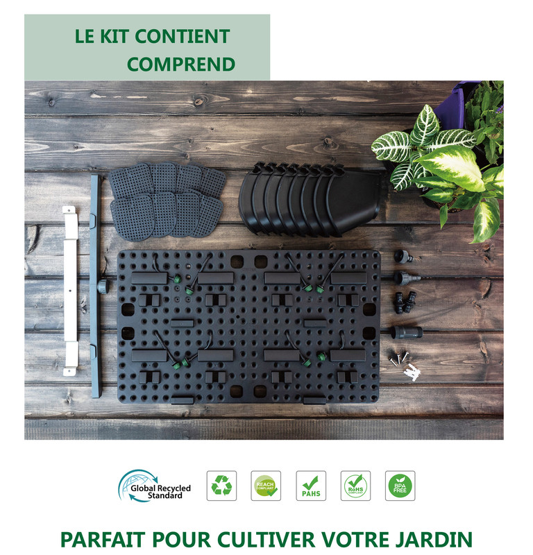 JARDINIÈRE VERTICALE Brevetée, Mur Vert Suspendu Extensible Avec Système De Micro Goutteur Intégré - Pot De Fleurs, Pot De Fleurs D'extérieur 100% Plastique Recyclé Sans BPA Noir -Outsunny Eda Magasin AAHKMJXYDAFdJAOAIMEbOAchaYtjpIZUujpRpTo0CnZOZdXvd0nyc60vgLnFJL0Cb7BakIzCbvIsULyIVUWP7 7r