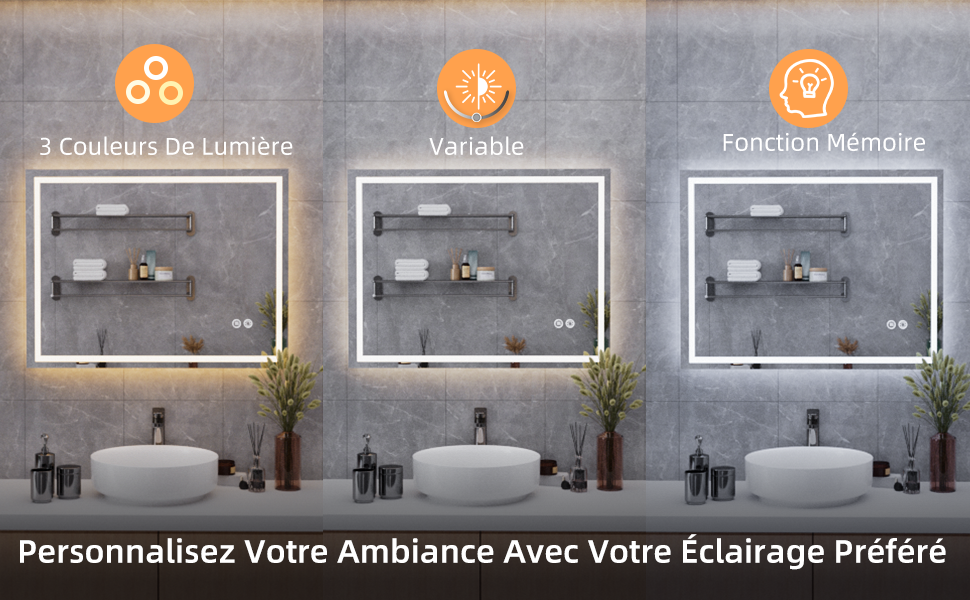 Miroir avec arrêt automatique économie énergie