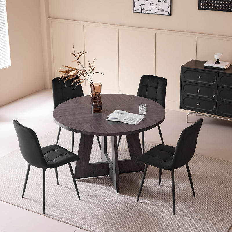 Table à manger ronde - vue d'ensemble