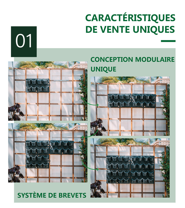 JARDINIÈRE VERTICALE Brevetée, Mur Vert Suspendu Extensible Avec Système De Micro Goutteur Intégré - Pot De Fleurs, Pot De Fleurs D'extérieur 100% Plastique Recyclé Sans BPA Noir -Outsunny Eda Magasin AAHKMJXYDAFdJAOAIMEbOAchaYtjpIZUujpRpTo0CnZOZeLYqkc6eL7C0VdNJ ef6 RUGHj nwwl4aSofG0V4uf7