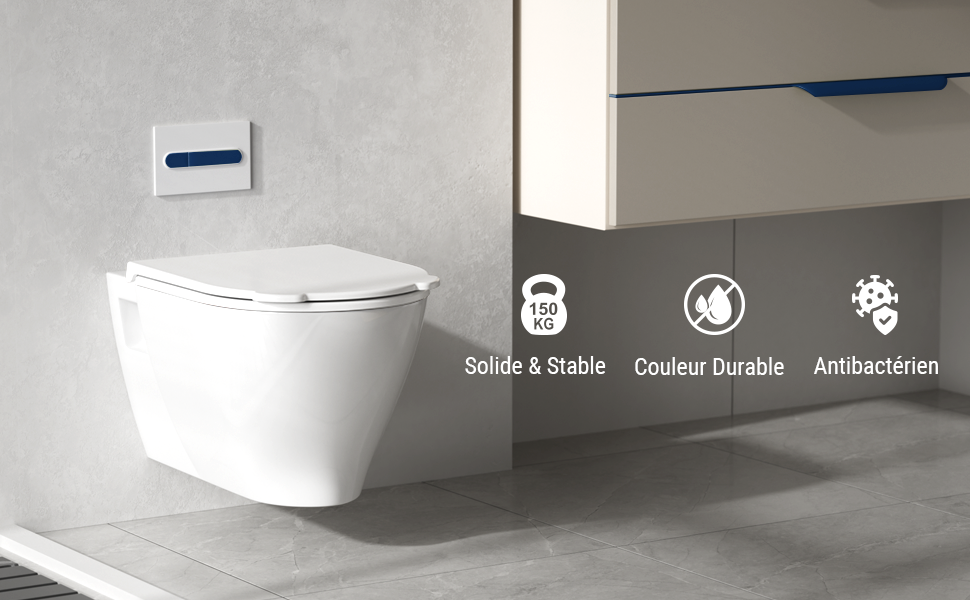Abattant WC Forme D avec Poignée Hygiénique