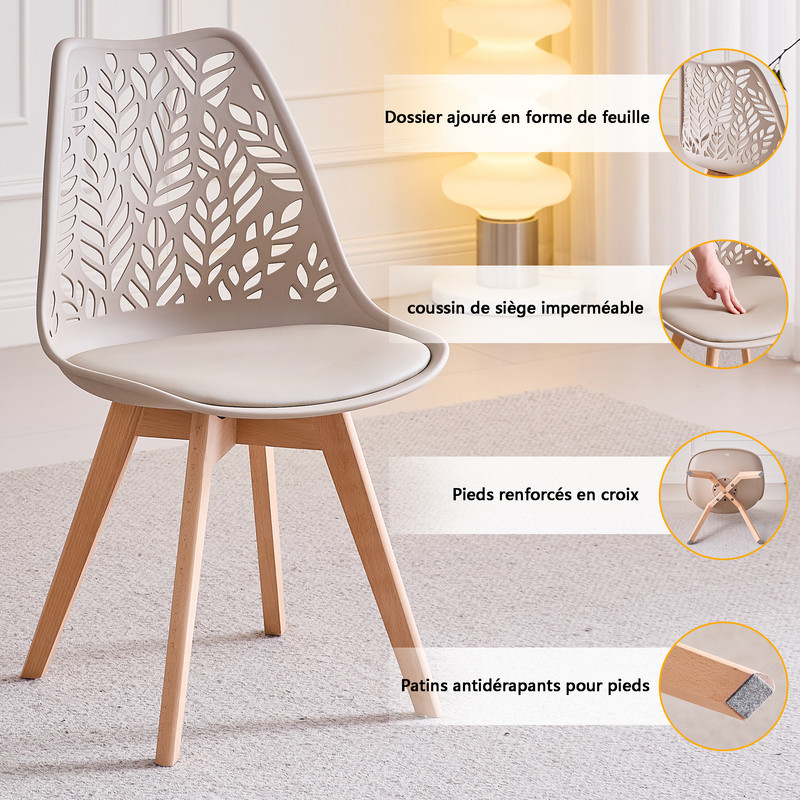 Sedia design moderno - gambe e pattini antiscivolo