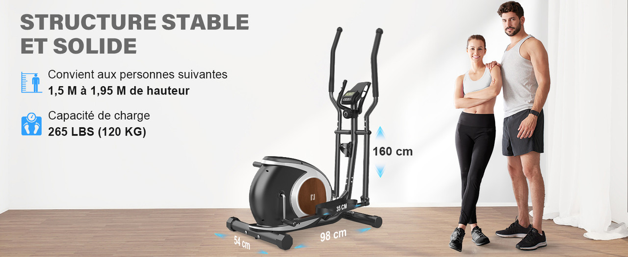 Vélo elliptique vue d'ensemble