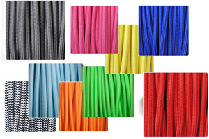 Cable textil de colores para lámparas