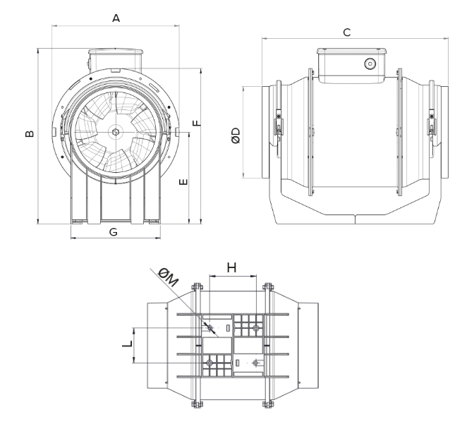 Lineo 150 ventilateur dimensions