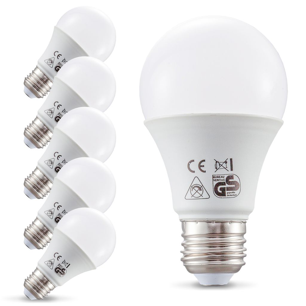 B K Licht Lot De 5 Ampoules Led E27 9w 230v Lumière Blanche Chaude De