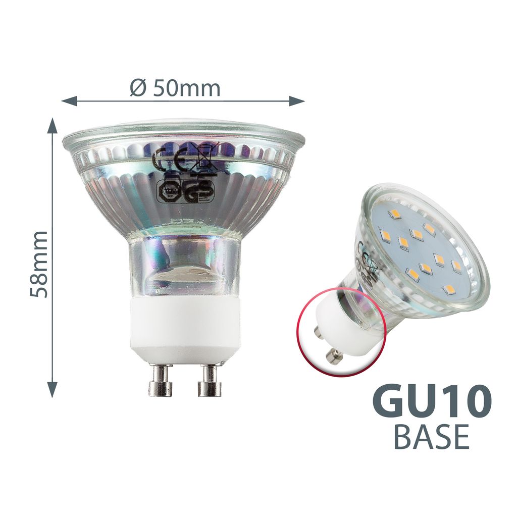 Ampoules LED GU10, 4W Équivaut à 50W Ampoule Halogène, Blanc Froid