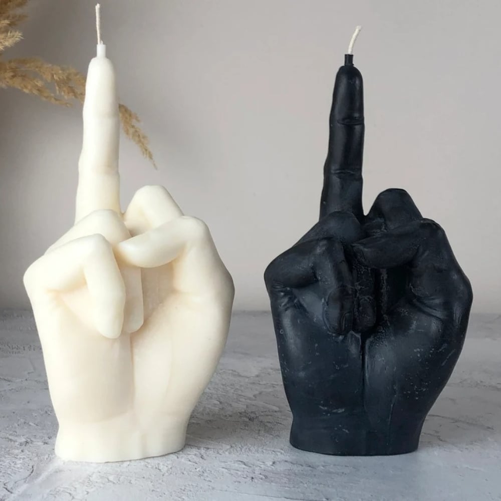 Candela MIDDLE FINGER VEGAN candela dito medio mano candela a mano candela  divertente idee regalo decorazione candele -  Italia