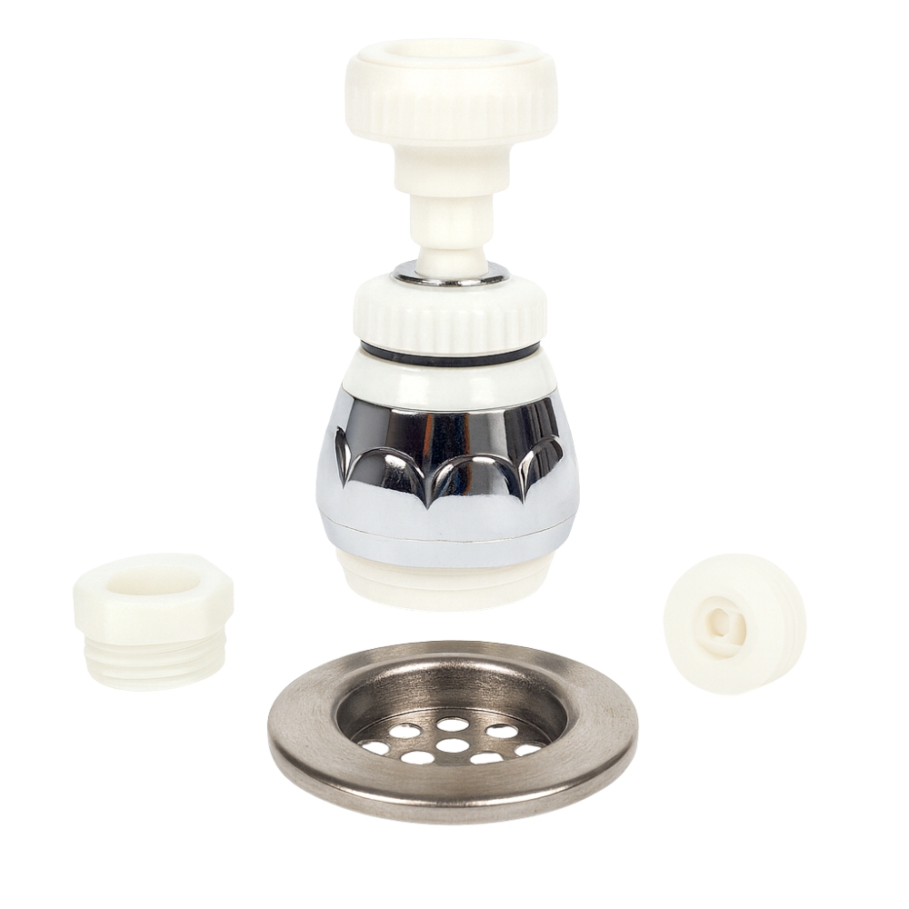Embout Robinet 360° Chrome Blanc