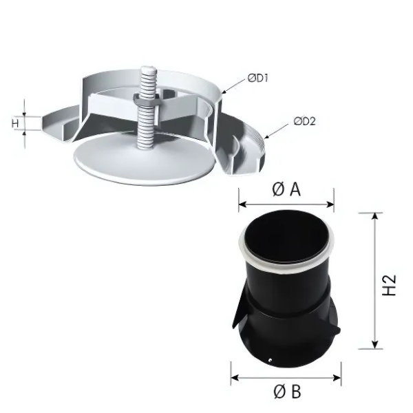 Schéma de la bouche d'extraction BER 100 P