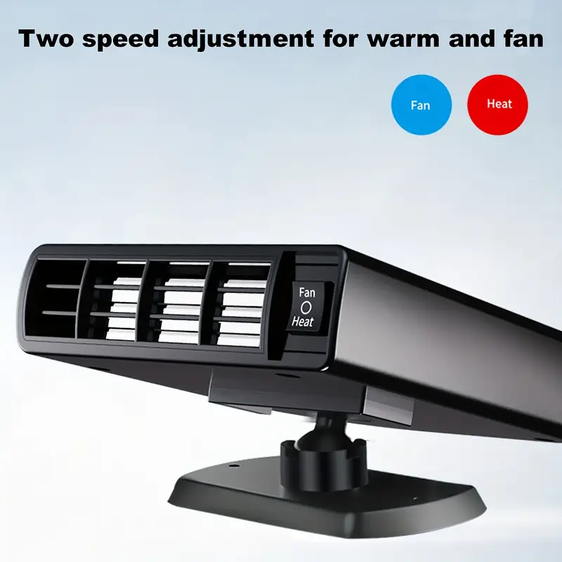 Chauffage Ventilateur 12V Pour Voiture - Dégivrant Pare-brise, Branchement Allume-Cigare, 150W