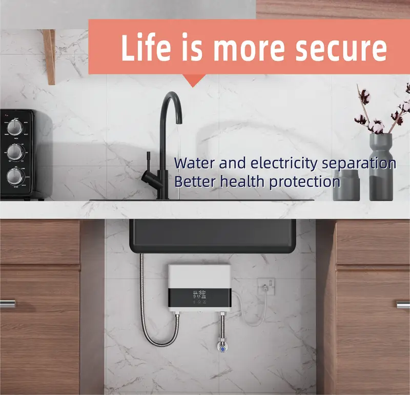 GROOFOO Mini Electric Water Heater with Remote Control without Water