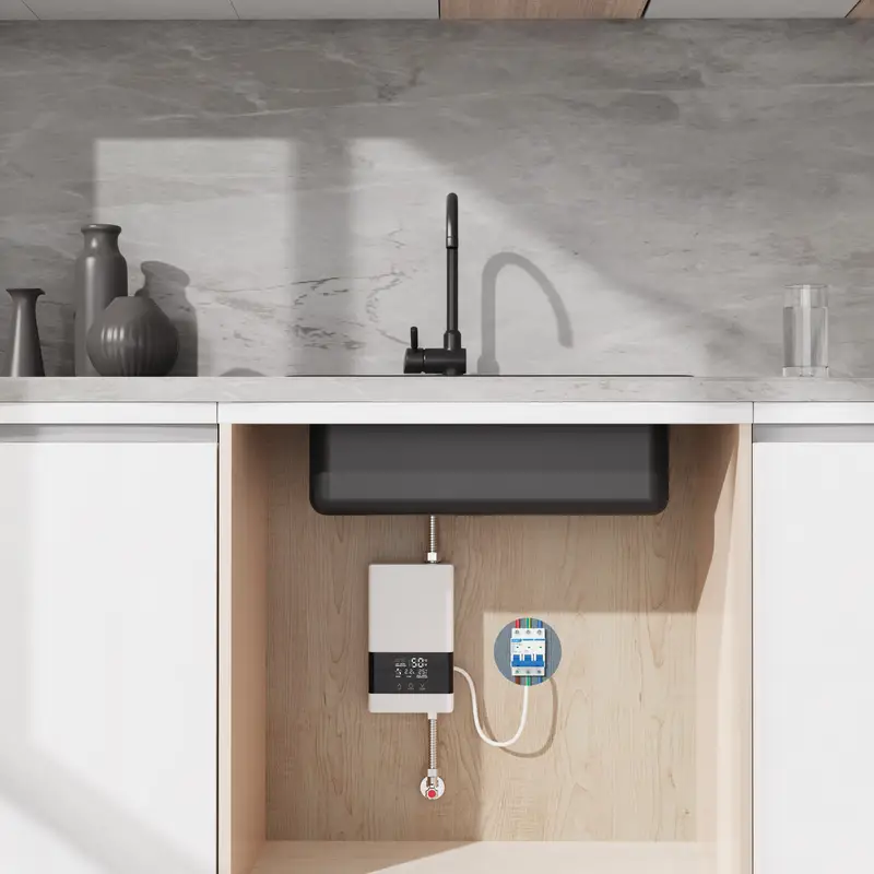 GROOFOO Mini Electric Water Heater with Remote Control without Water