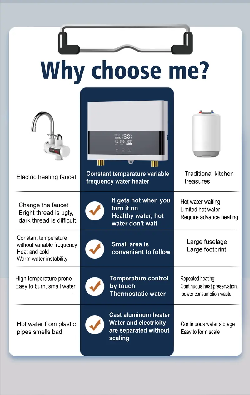 1pc mini electric water heater without water tank us three phase 220v 6000w led display screen with remote control instant constant temperature water and electricity separation safe and energy saving easy to install air switch required details 8