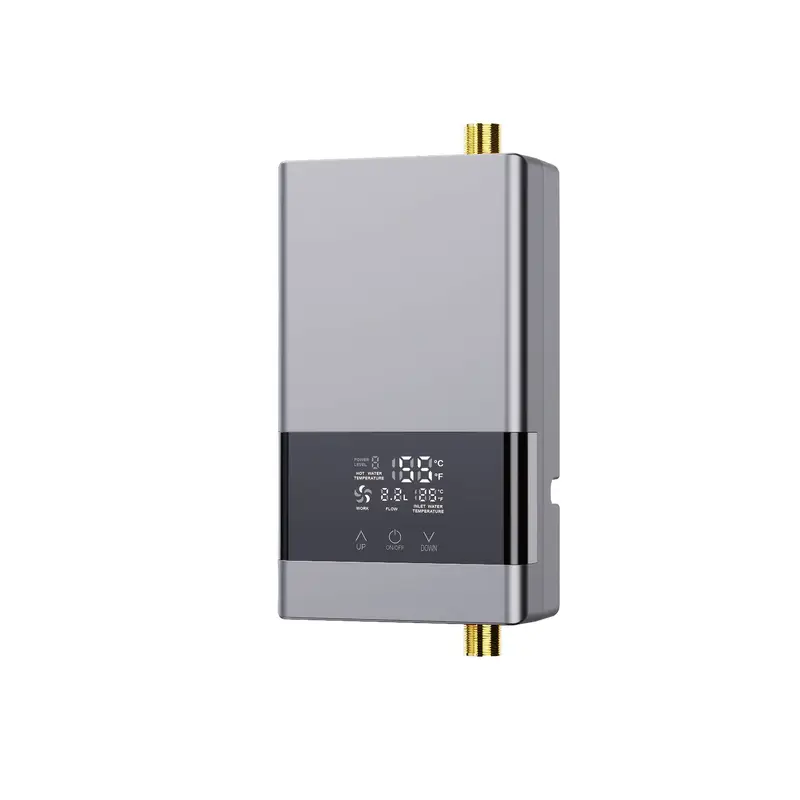 1pc mini electric water heater without water tank us three phase 220v 6000w led display screen with remote control instant constant temperature water and electricity separation safe and energy saving easy to install air switch required details 20