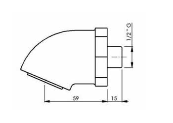 Rociador Macho Ducha Mural Antivandálico Aru -Hogar Baño Tienda