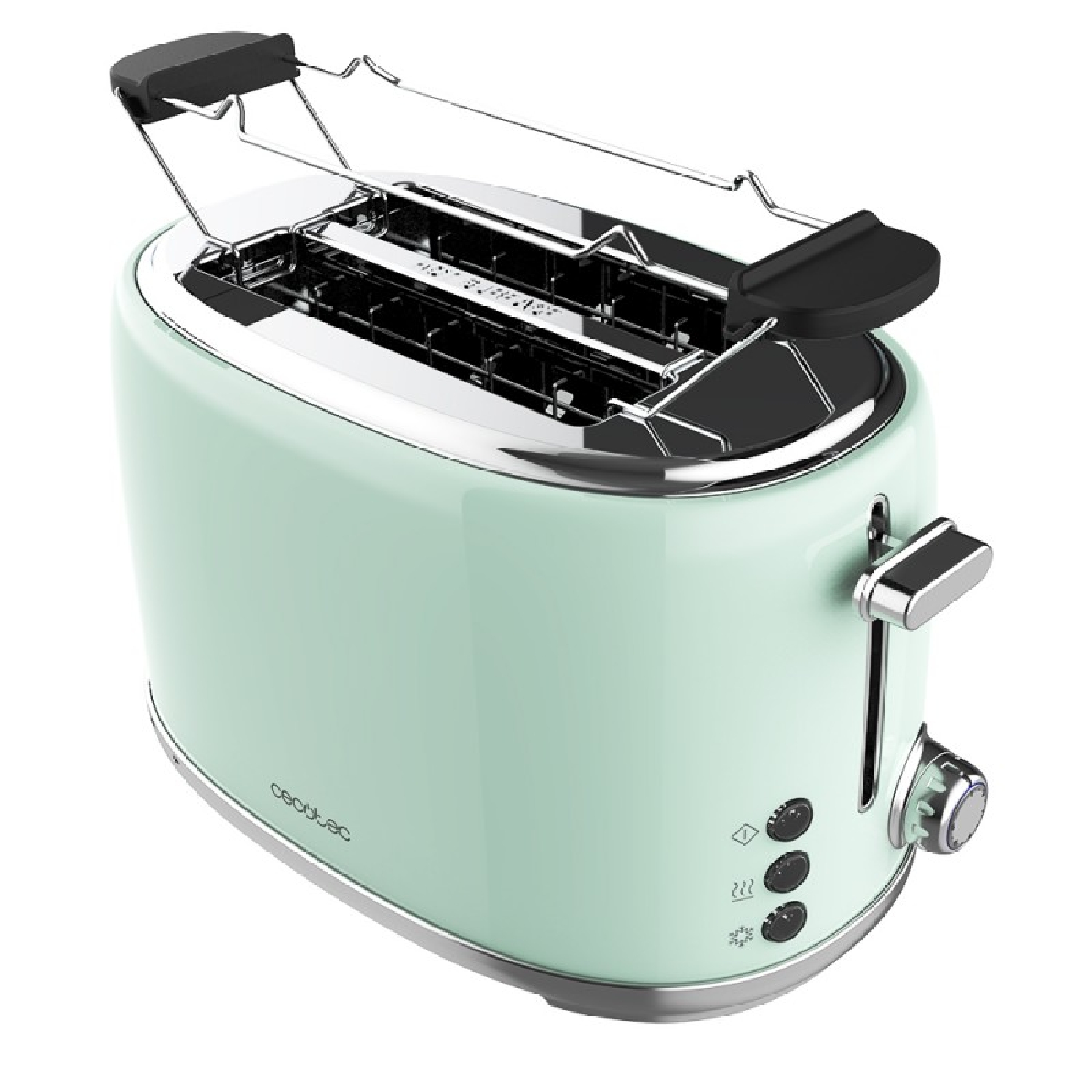 Cecotec Grille-Pain Vertical 2 Fentes Longues Touch&Toast Extra Double. 1500 W, 4 Tranches de