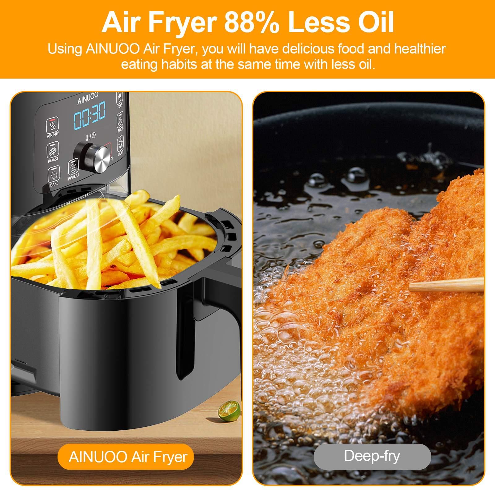 Friteuse Sans Huile 4L Friteuse à Air Chaud électrique 6 Programmes -Petit Électroménager