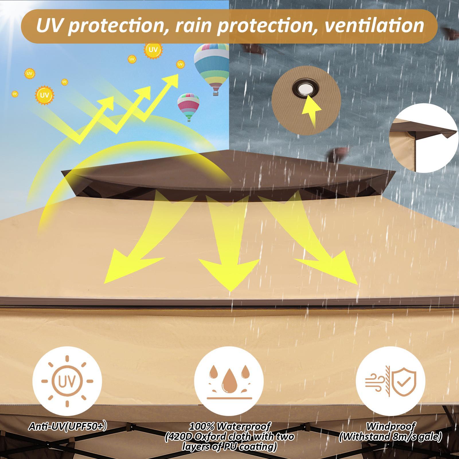 3x3m Tonnelle Pliante De Jardin Imperméable Extérieure Avec Moustiquaire - Pavillon Anti-UV Pour L'ombre Et La Pluie Avec Gaze Et Sac De Transport - Pour Patio, Jardin, Terrasse, Brun+Café -Promos Garde Plante Boutique AAHKMJXYDAFdJAOAIMEbOAchf9L3lWnVlqfwLHgeJwPlHatq4QdflIuXL330w15i2srf76ya DNFLQJZ69kVfm0hsUL7oHUAYKfHs9aghvMe0bEc6pXV2wOqjgm5YvuJ0O8=