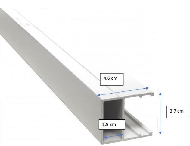 Profilé de bordure monobloc pour polycarbonate 32 mm blanc