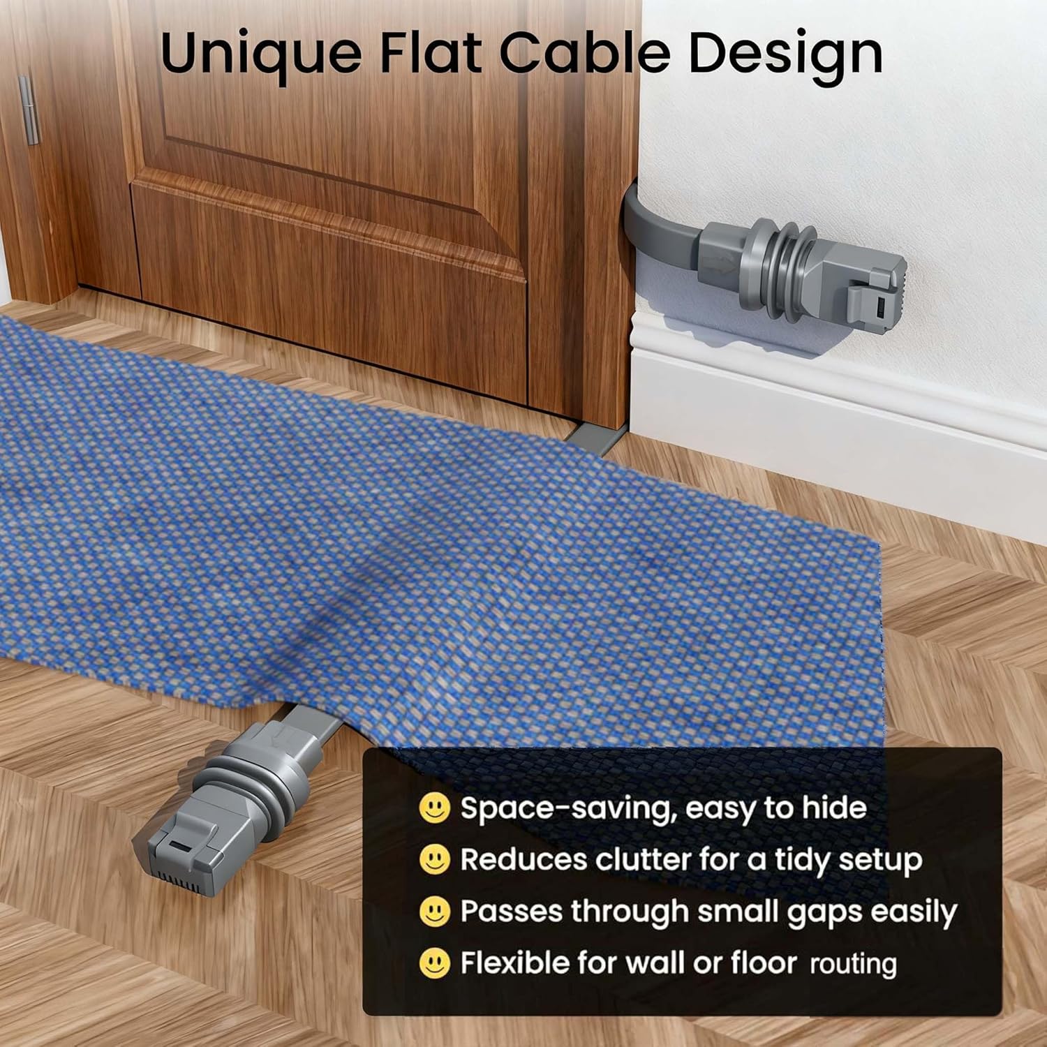 Détail du câble Starlink plat - utilisation extérieure