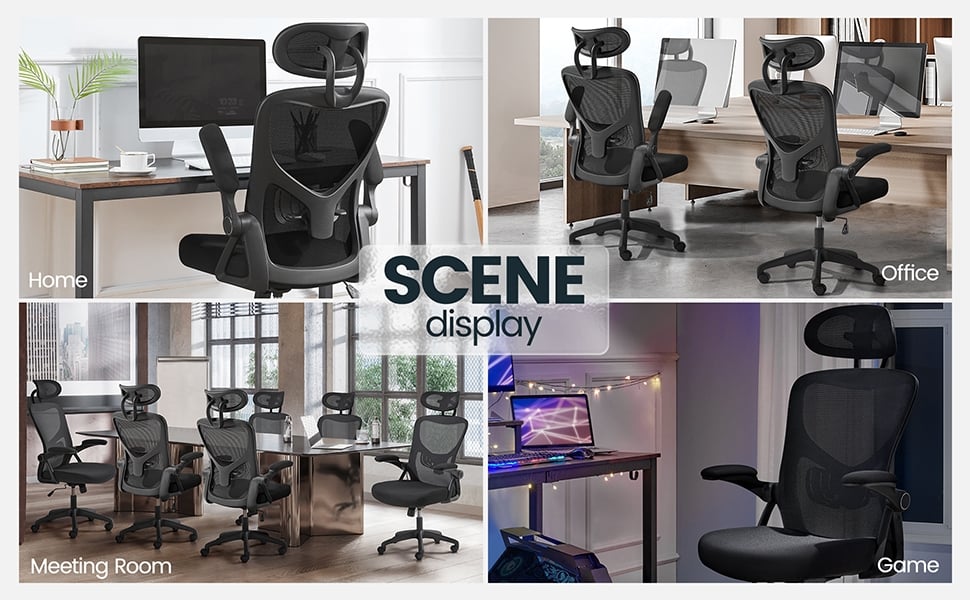 Yaheetech Mesh Office Chair With Folding Padded Armrests,High Back Ergonomic Desk Chair, Black -Office Furniture Store AAHKMJXYDAFdJAOAIMEbOAchfdXpZEkJBLZeHBMNynhFgAA9aEql7tNjC