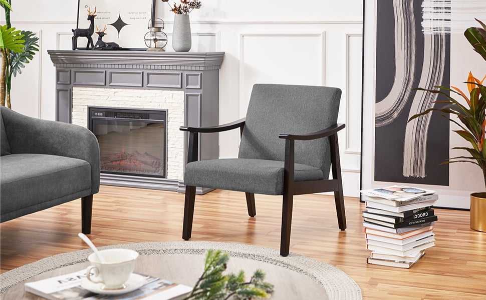 Modern gray accent deals chair