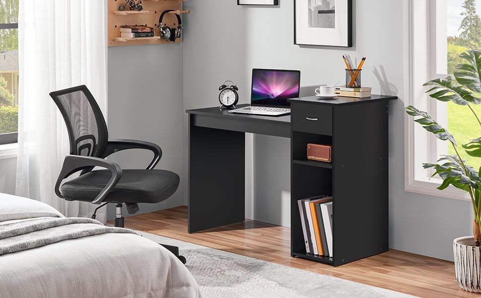 Small black 2024 desk walmart