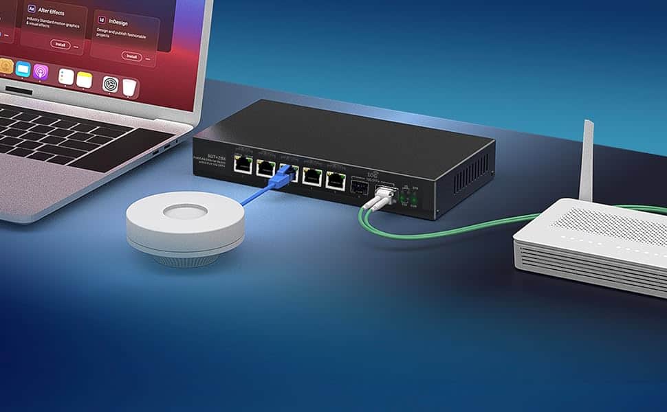 Vue avant du commutateur Gigabit