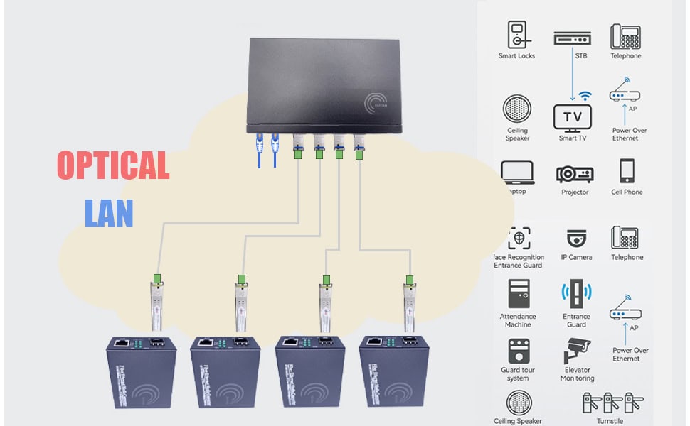 Connexions SFP et RJ45