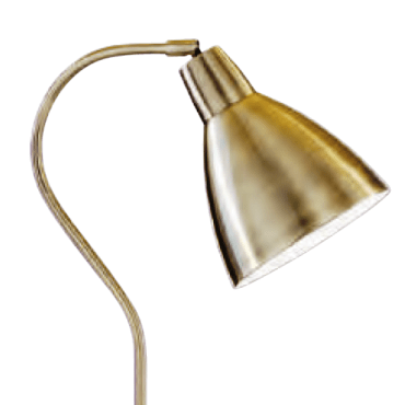 LAMPARA DE PIE ESTILO VINTAGE EN DORADO