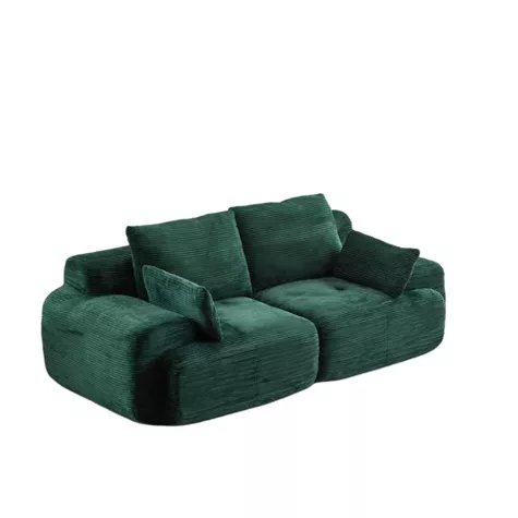 Chaise longue Whisen Modern Memory Foam Compressed con otomana móvil y tapizada en pana, 1 de 10