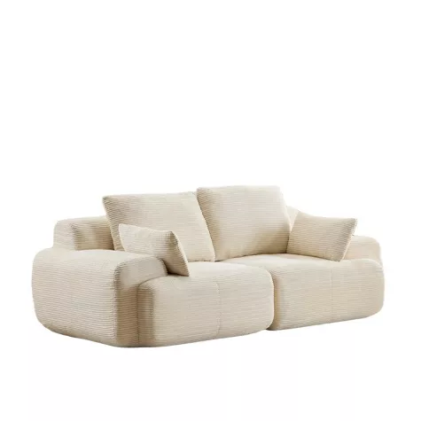 Chaise longue Whisen Modern Memory Foam Compressed con otomana móvil y tapizada en pana, 8 de 10