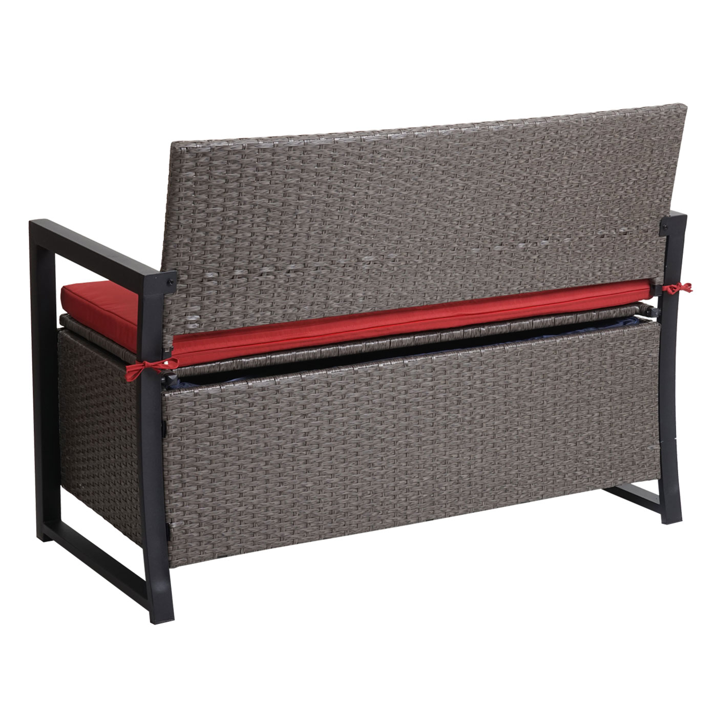 Banc 2 places en poly-rotin HWC-F39 vue de face