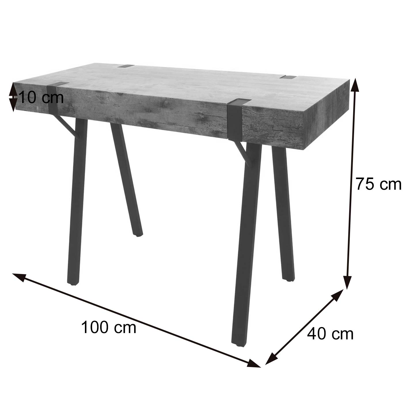 Tavolo consolle HWC-L54 vista dettagliata immagine dimensionale <img