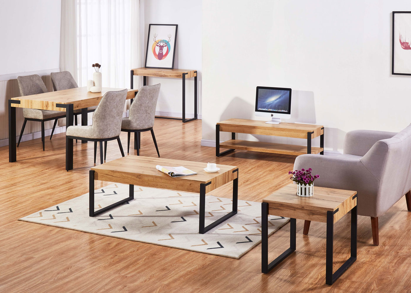 Tavolino da consolle HWC-L53 - Vista dettagliata - Immagine tridimensionale <img