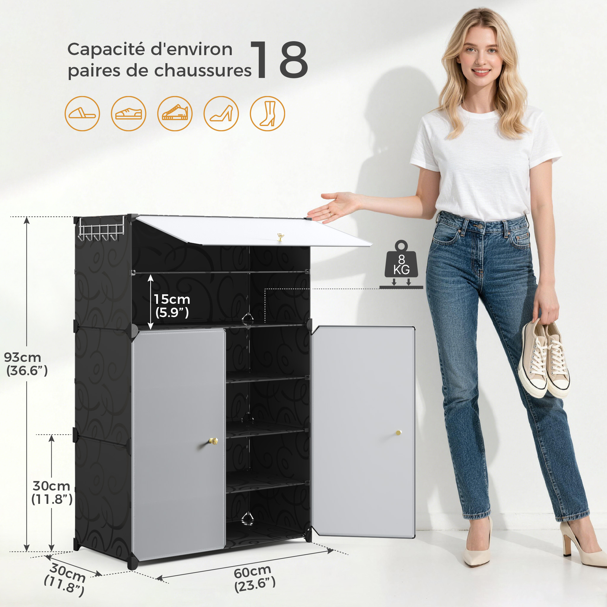 Armoire de rangement modulable Mondeer